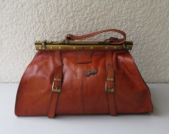 Vintage Medium Jaw Strap Doctor's Bag Weekender Doctor's Bag Leather Bag