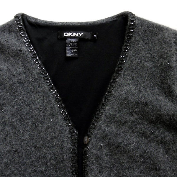 Taille veste courte / boléro DKNY. 36 perles laine d'agneau + angora