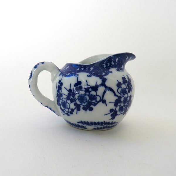 Vintage JAPAN Porzellan Milchkännchen Nippon Kirschblüte weiß blau