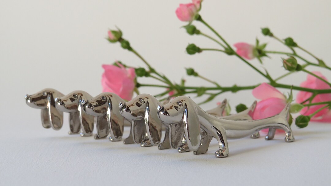 Vintage Set of 9 Knife Rests Dachshund Cutlery Tray Dog Etsy
