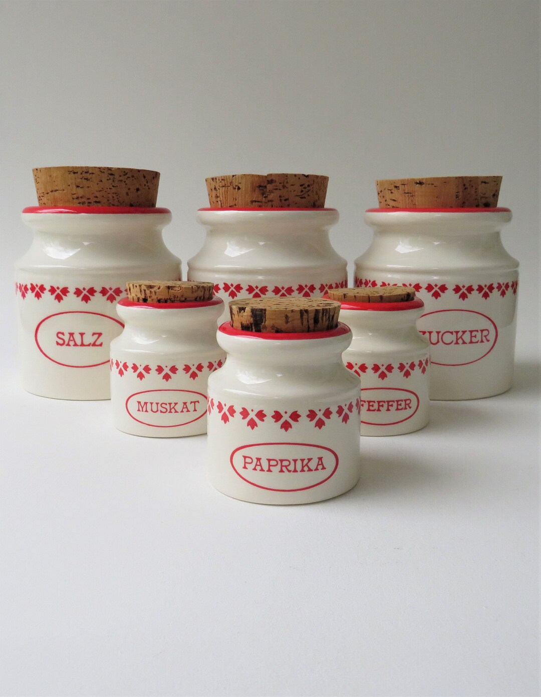 Set Barattoli Spezie Vintage In Legno, Con Coperchio E Cucchiaio, Organizzatore Da Cucina (Opzione 1-2-3 Vasi)