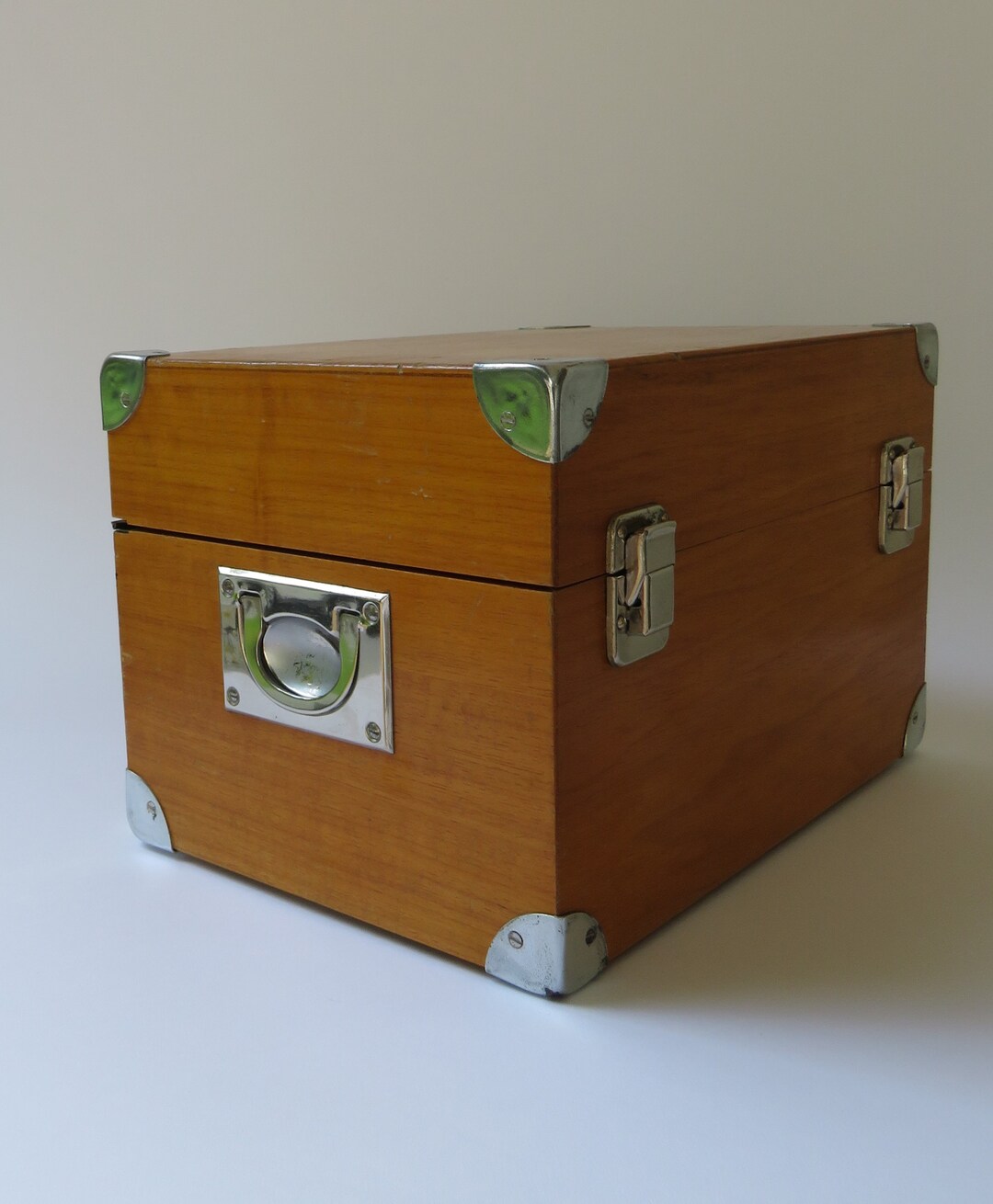 Vintage Wooden Box Wooden Box Metal Corners 50s/60s Etsy