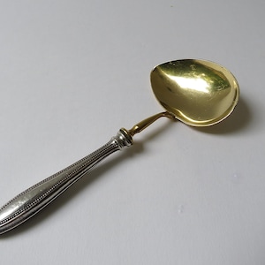 Old spoon cream spoon 800 silver handle + brass spoon spoon