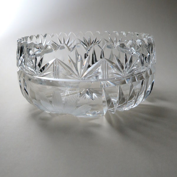 Vintage Kristall-Glasschale rund Puddingschüssel Kristallglas Nachtisch-Schüssel