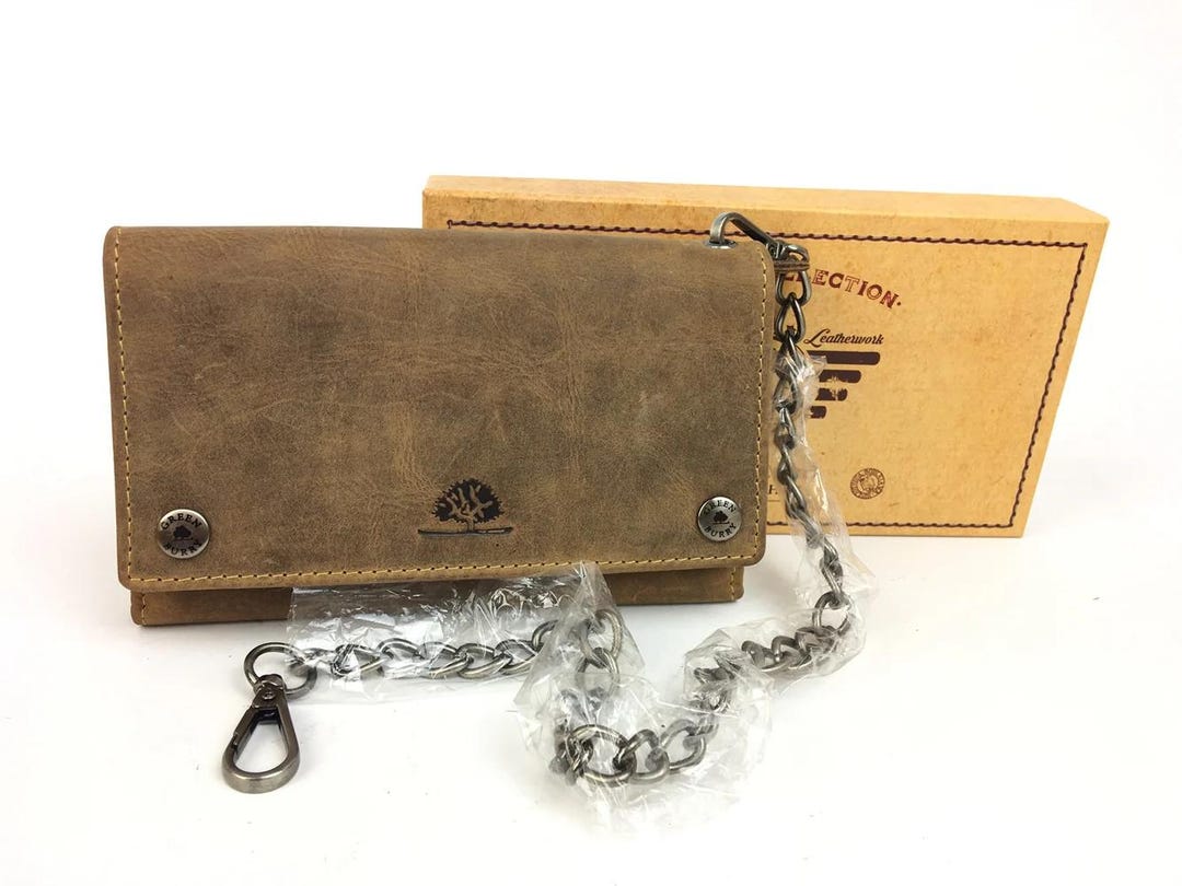 Large Chain Wallet Large Chain Wallet, Biker Wallet, Leather Wallet With Flap, Vintage ...