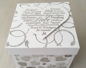 Geschenkbox Hochzeit, Explosionsbox,