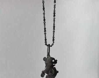 Vintage One Of A Kind Disney Winnie the Pooh Necklace Sterling Silver 925