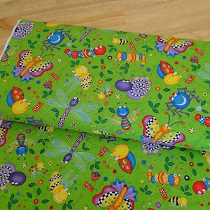 Colorful animals green colorful from Timeless Treasures Patchwork DIY children's cotton fabric baby