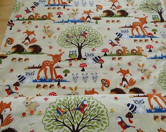 Tiere im Wald  * Stück 1m *  Patchwork Stoff