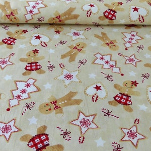 Gingerbread Woman and Gingerbread Man by Timeless Treasure Patchwork DIY Christmas Advent