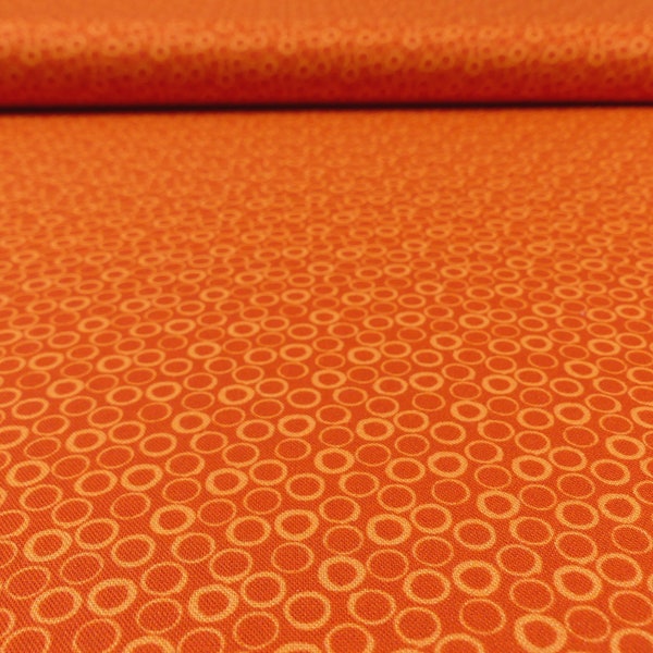 Frogtastic - Basic Punkte Kreise orange terra "falscher Uni" von Benartex Patchworkstoff Baumwollstoff DIY