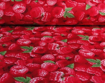 Raspberries by Elizabeth&#39;s Studios Berry Good DIY Berries Fruit Patchwork Fabric Cotton Fabric