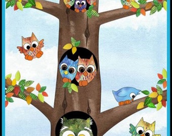 Owl in the Family - Eulen Panel von Quilting Treasures Familie DIY Patchworkstoff