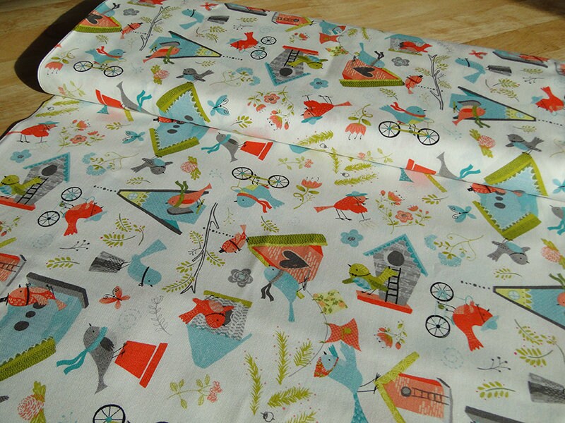 Birdhouse by Camelot It's a Bird's life colorful patchwork fabric white DIY cotton fabric sewing Bird's House