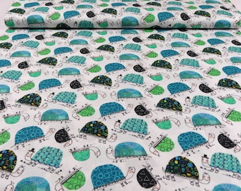 Frogtastic - Schildkröten Turtles Tiere türkis petrol von Benartex Patchworkstoff Baumwollstoff DIY
