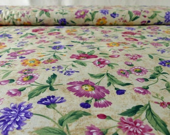 Colorful Summer Flowers by Timeless Treasure Flowers Summer Patchwork Fabric DIY Cotton Fabric