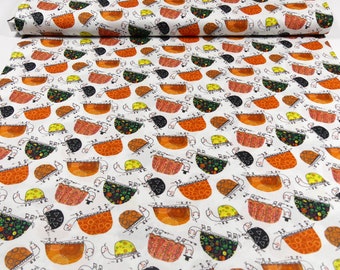 Frogtastic - Schildkröten Turtles Tiere orange bunt von Benartex Patchworkstoff Baumwollstoff DIY