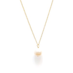 ミニマリスト パール ネックレス (スターリング シルバーと 14K ゴールド フィルド)