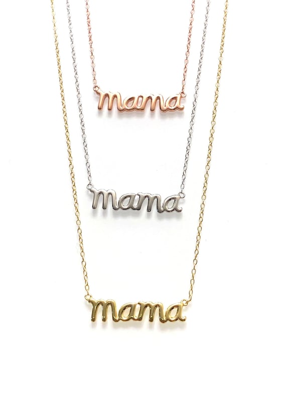 18 Karat Rose Gold Mama Pendant Necklace | Noémie