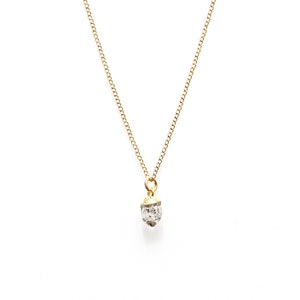 Tiny Herkimer diamond necklace (14K gold-filled and sterling silver options)