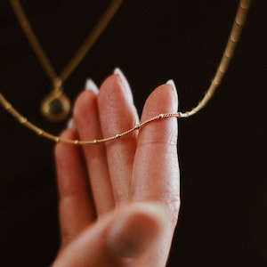 Satellite chain necklace, bracelet, anklet (shower safe 14kt gold-filled and sterling silver)