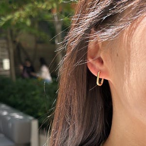 Piccoli cerchi rettangolari (argento sterling o argento sterling placcato oro)
