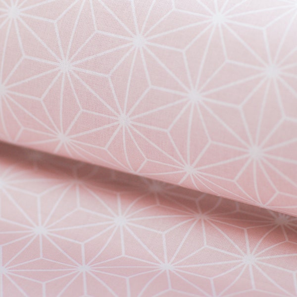 Japanischer Stoff rosa geometrisch Ashanoa Popeline Baumwollstoff Öko-Tex Klasse 1