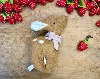 Music box fawn brown made of terry cloth – personalizable with name & desired melody