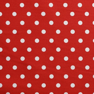 Poplin cotton fabric Polka dots, red with white dots ø 8 mm suitable for masks image 2