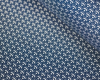 japanischer Stoff Seigaiha BLAU Baumwollstoff, japanisches Muster, Stoff japanisch in Deutschland Öko-Tex Klasse 1