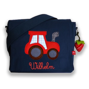 Kindergarten bag with name tractor