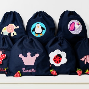 Gym bag personalized children kindergarten GIRL with name Canvas bag