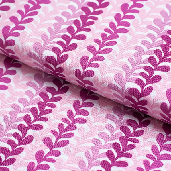 Tissu style maison de campagne à rayures violettes avec motif de vrilles