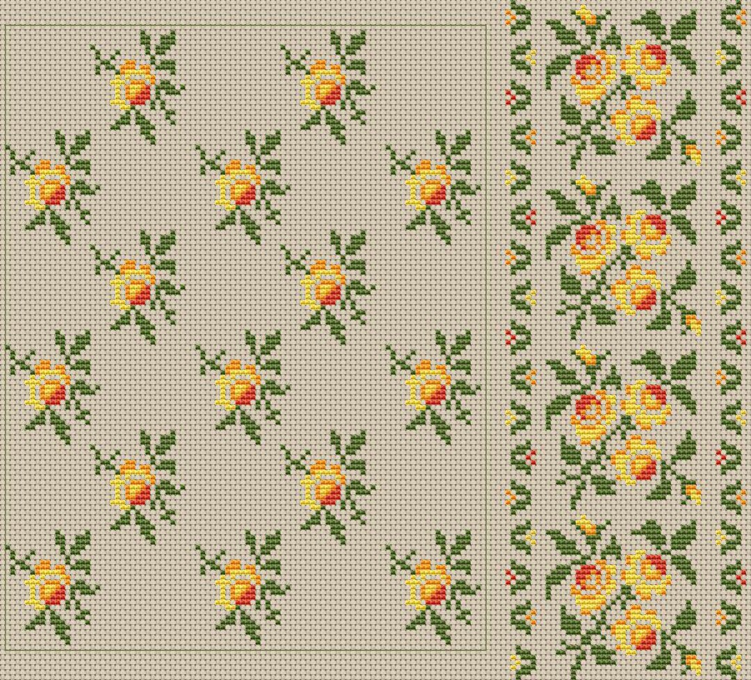 Ukrainian Floral Vyshyvanka Cross Stitch Pattern | PDF Embroidery Chart ...