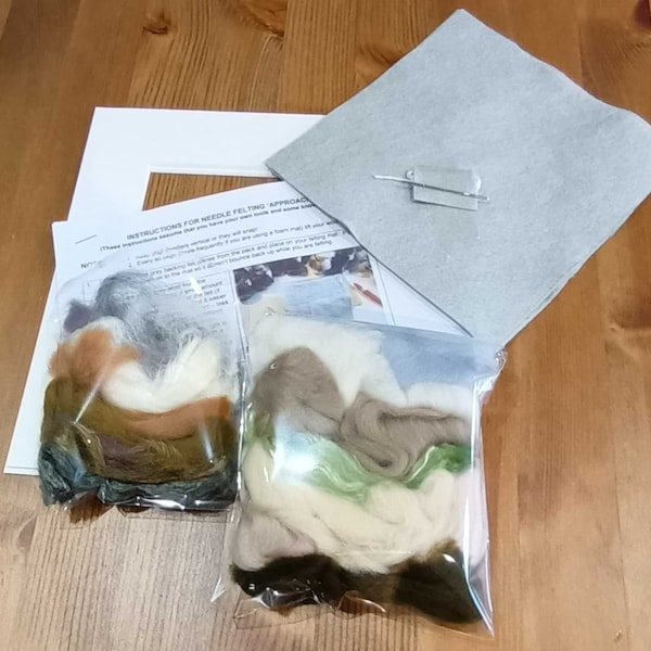 Needle felting kit Yorkshire Moors (no tools)