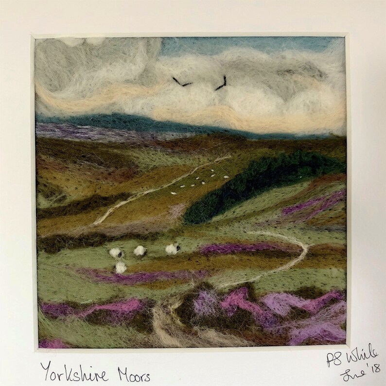 Needle Felting Kit large Yorkshire Moors with Tools Etsy