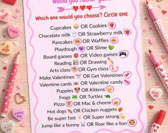 Valentine’s Day Would You Rather Game (Kids Edition)