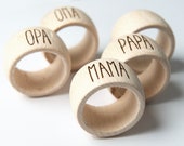 Wooden napkin ring, personalized (HANDMADE)