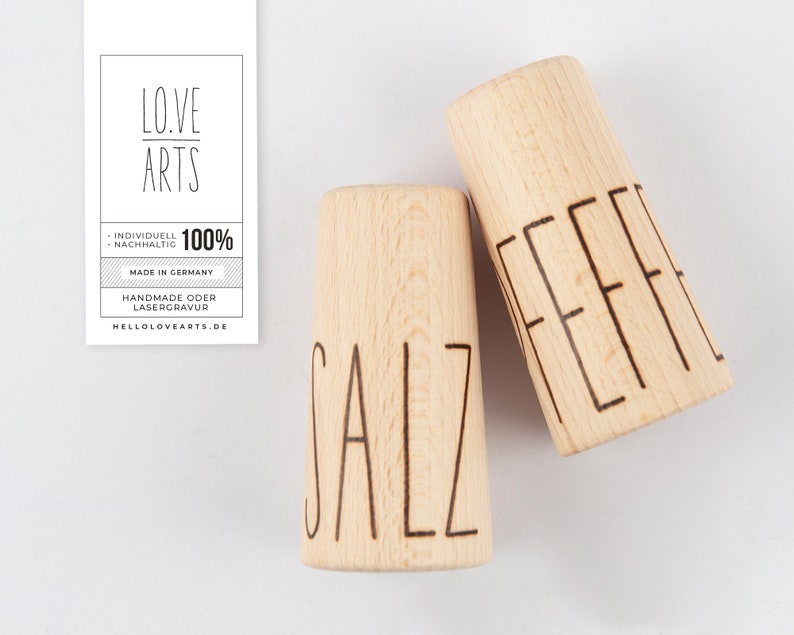 Salz & Pfeffer Streuer aus Holz HANDMADE Bild 1