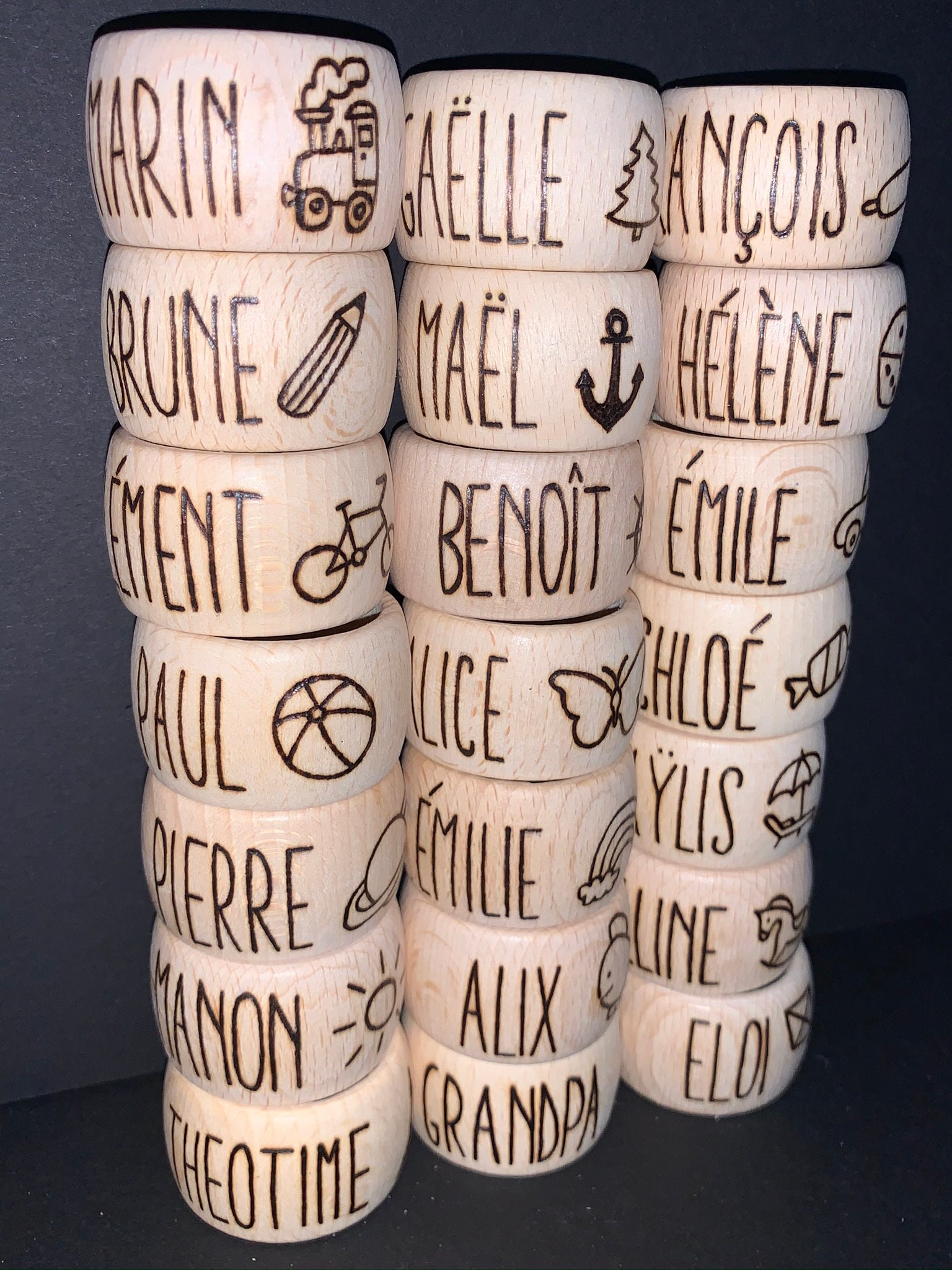 Personalized Wood Napkin Rings Set – LeeMo Designs