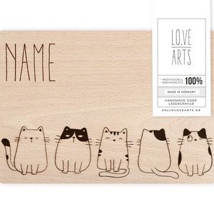 Wooden board cats (with names)