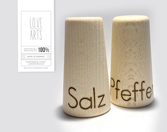 Salz & Pfeffer Streuer aus Holz (HANDMADE)