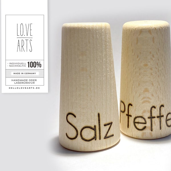 Salz & Pfeffer Streuer aus Holz (HANDMADE)