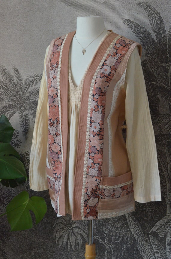 French Vintage - 1970's era - OOAK Patchwork Vest
