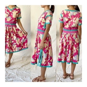 French Vintage 1980's CHACOK Floral Summer Dress/Boho Dress/Wedding Dress Made in France Rare find Size Small image 1