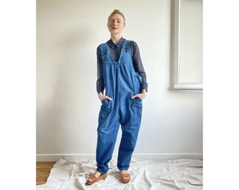 80’s Italian Jumpsuit, Dungarees, Maternity Jumpsuit with pockets, Breastfeeding, Y2K - Size M/L