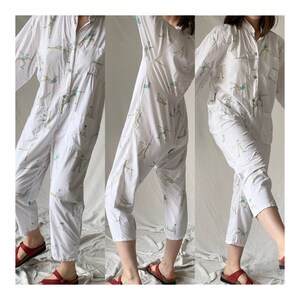 French Vintage 80s NAF NAF Cotton Unisex Jumpsuit Festival Outfit