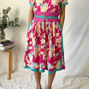 French Vintage 1980's CHACOK Floral Summer Dress/Boho Dress/Wedding Dress Made in France Rare find Size Small image 2