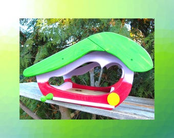 Mangiatoia per uccelli sostenibile – Mangiatoia per uccelli | Design senza tempo per giardino, balcone e patio | Fatta a mano e resistente alle intemperie | Per gli amanti degli uccelli