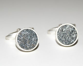 Manschettenknöpfe aus 925 Silber mit Hämatit